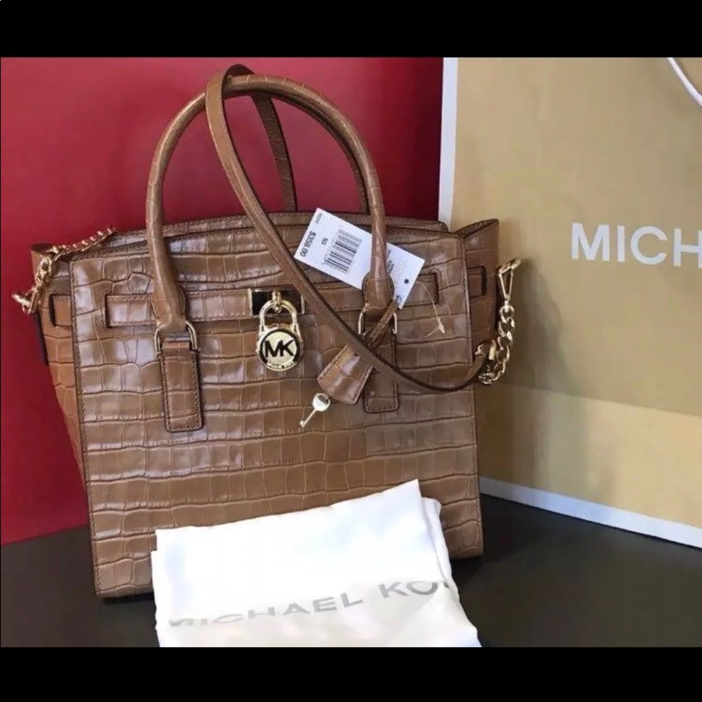 Michael Kors Large Croc Hamilton (Camel)